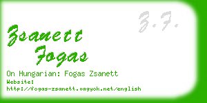 zsanett fogas business card